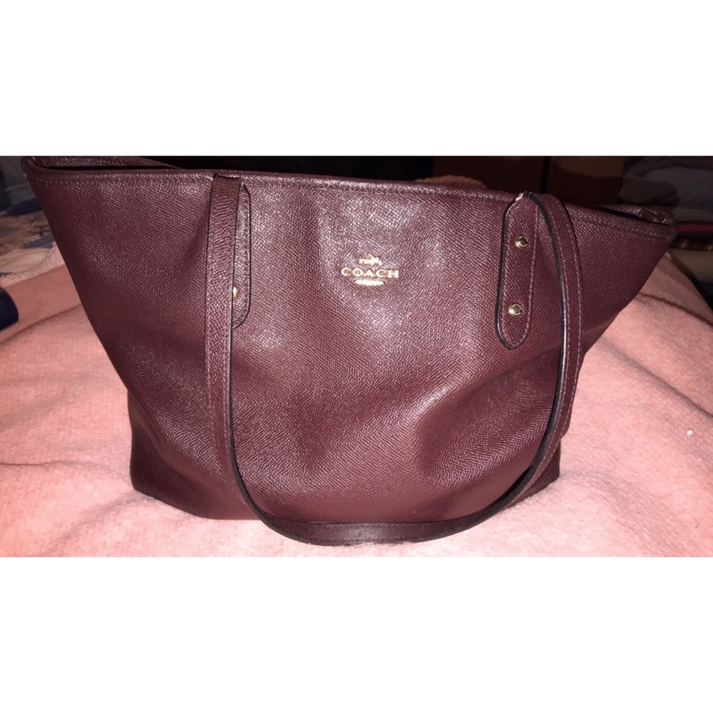 Coach wine colored tote